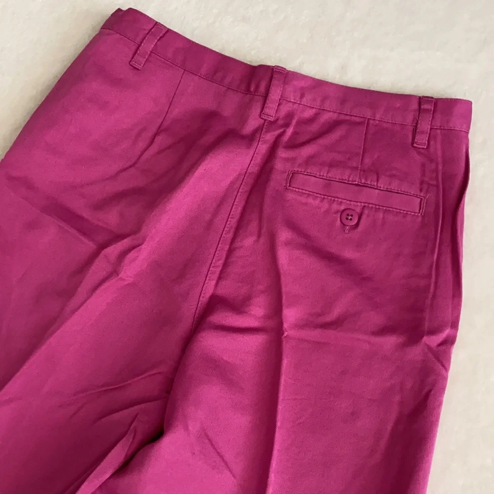 {NWT/VTG} Talbots Kids | High Waisted Wide Leg Cropped Pants Cotton Lyocell Pink - Picture 10 of 13